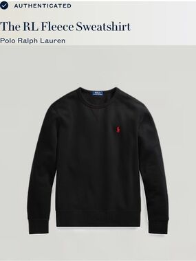 Polo by Ralph Lauren Black Crewneck Sweatshirt Black with Red Pony